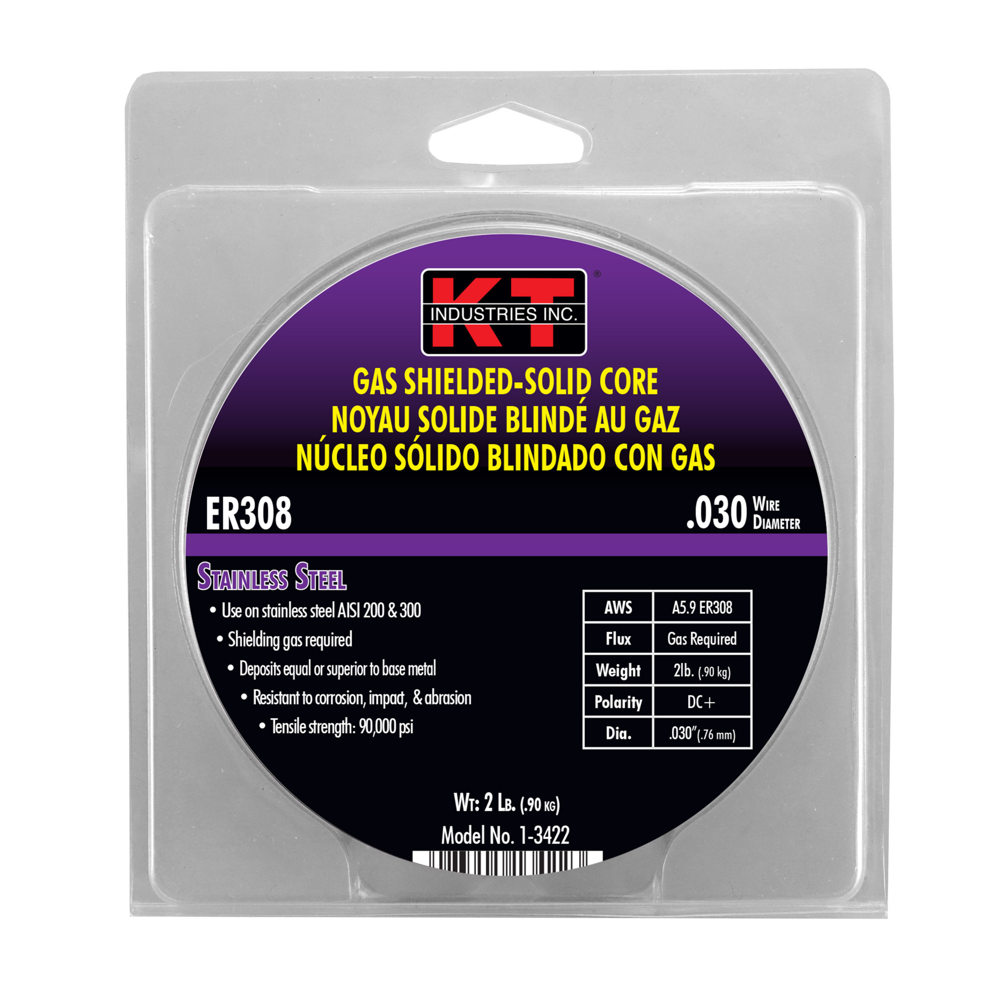 K-T Industries Stainless Steel 308L MIG Wire — 0.030in., 2 Lb. Spool, Model# 1-3422